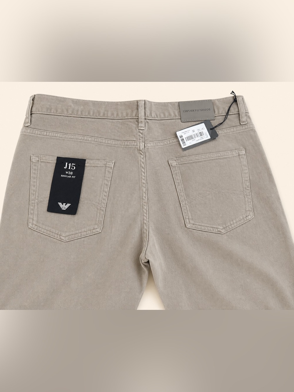 NWT Emporio Armani J15 Regular Fit Pants Taupe Gray Men’s Size 38 /Quiet Lux - Picture 9 of 9